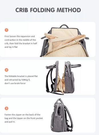 3 in 1 Baby Diaper Carrier Backpack Maternity Bag